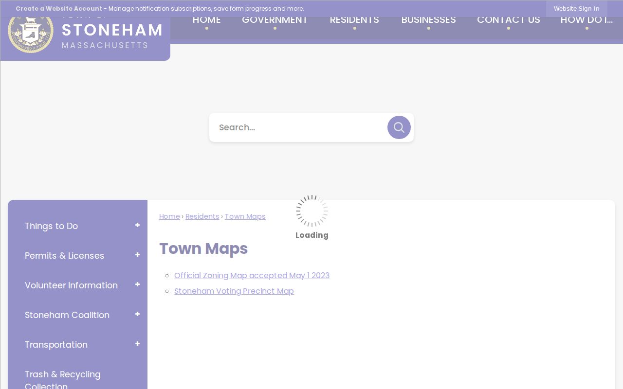 Stoneham neighbors view of the official Town Maps page