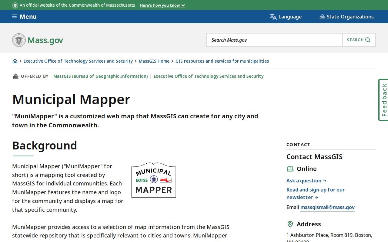 Stoneham street directory Municipal Mapper parcel view