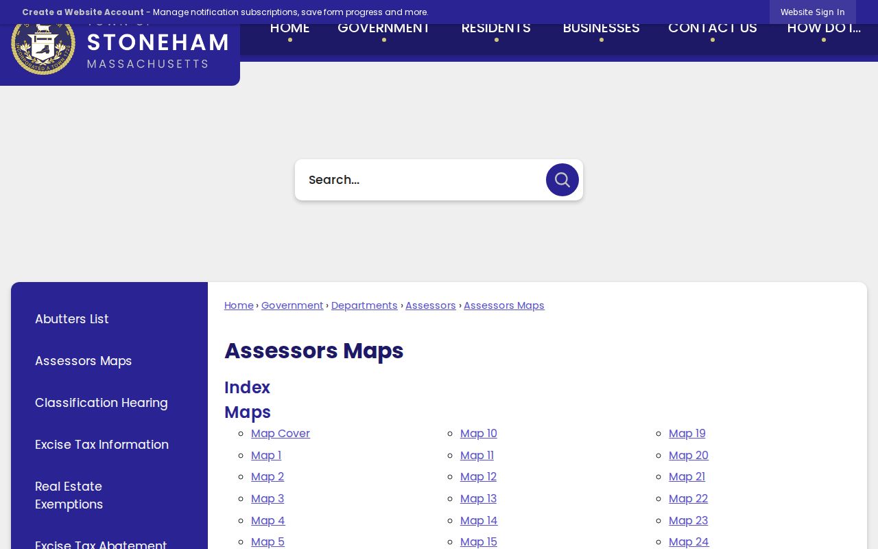 Stoneham street directory assessor map index